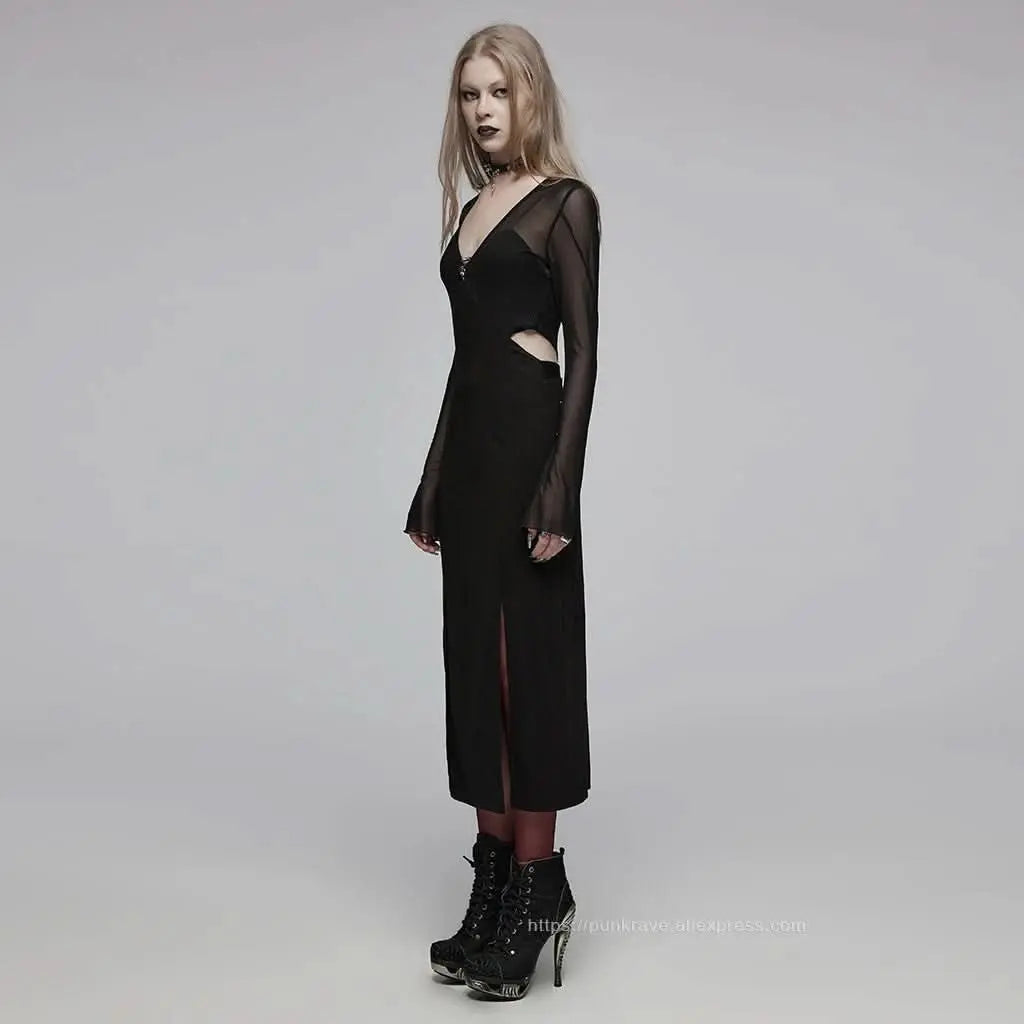 Ephemeral Echo - Slit Dress - PunkRave