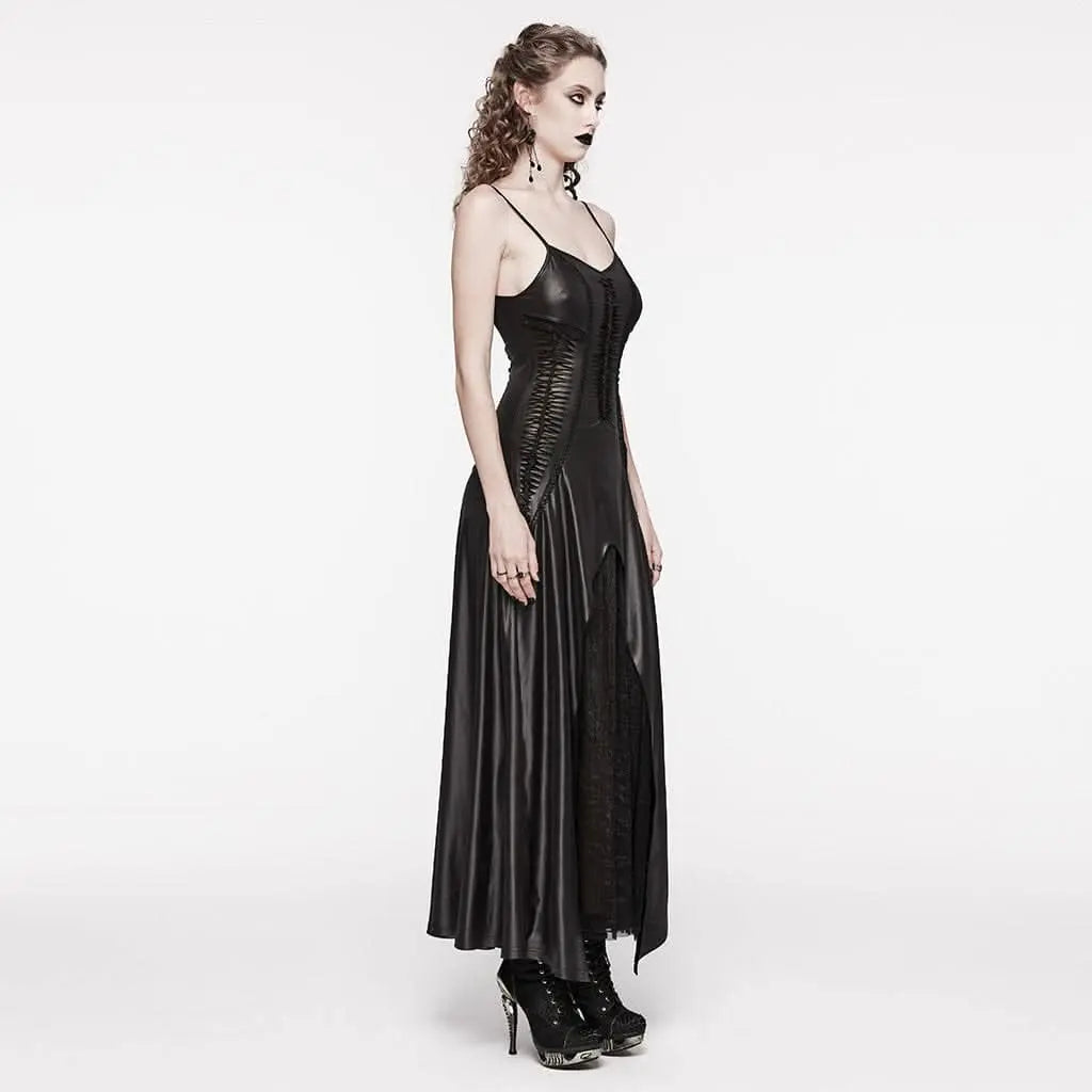 Eremitic PU Slip Dress - PunkRave