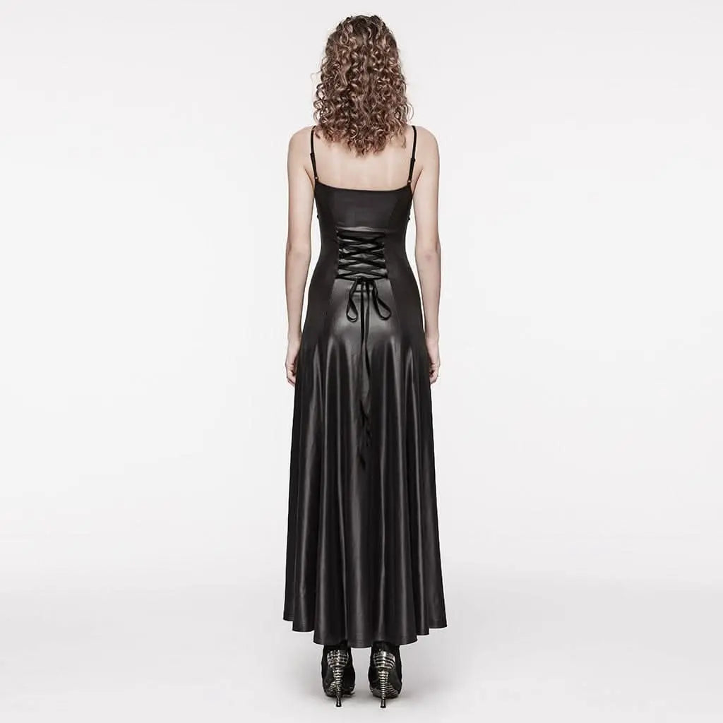 Eremitic PU Slip Dress - PunkRave
