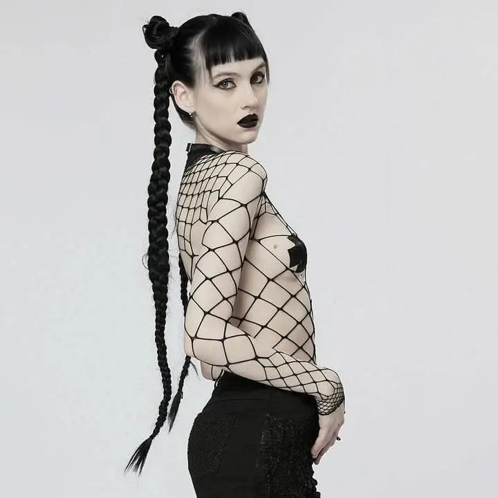 Eternal Vacation Mesh Bodysuit - Black - PunkRave