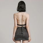 Fantasma Halterneck Top (Grey) - PunkRave