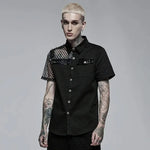 Freezing Moon Button-up Shirt With Mesh Panels - PunkRave