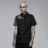 Freezing Moon Button-up Shirt With Mesh Panels - PunkRave