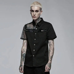 Freezing Moon Button-up Shirt With Mesh Panels - PunkRave