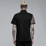 Freezing Moon Button-up Shirt With Mesh Panels - PunkRave