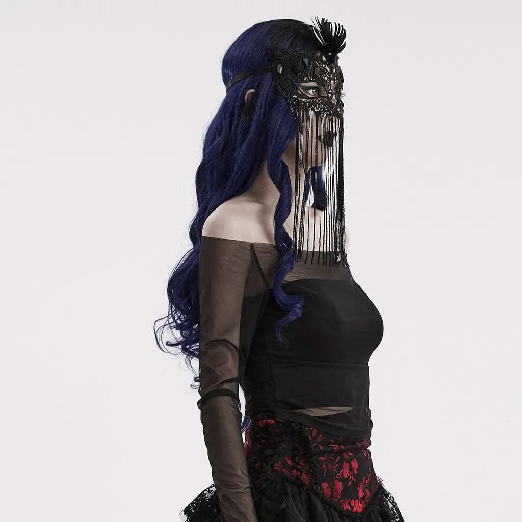 Galaxy Gossamer - Gothic Venetian Mask with Tassels My Store