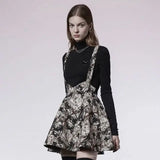 Gnarly Fiesta' Suspender Skirt (Beige) - PunkRave