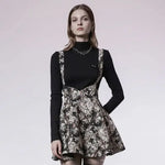 Gnarly Fiesta' Suspender Skirt (Beige) - PunkRave