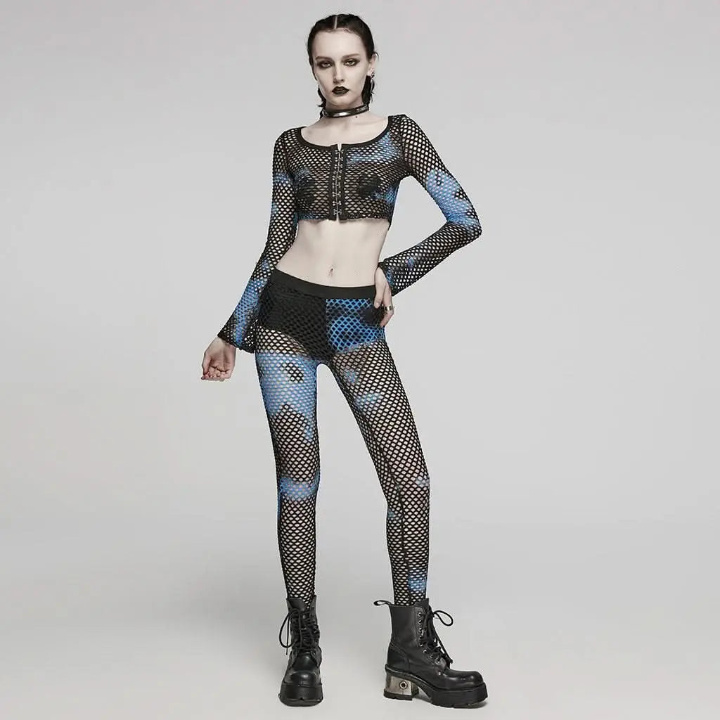 Gothamite Fishnet Stockings (Blue) - PunkRave