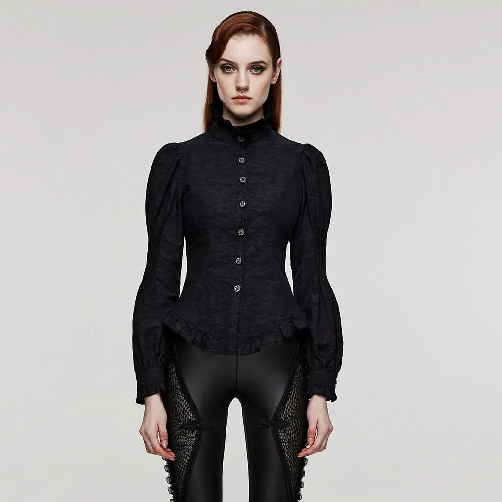 Gothic Renegade Button-Up Top - PunkRave