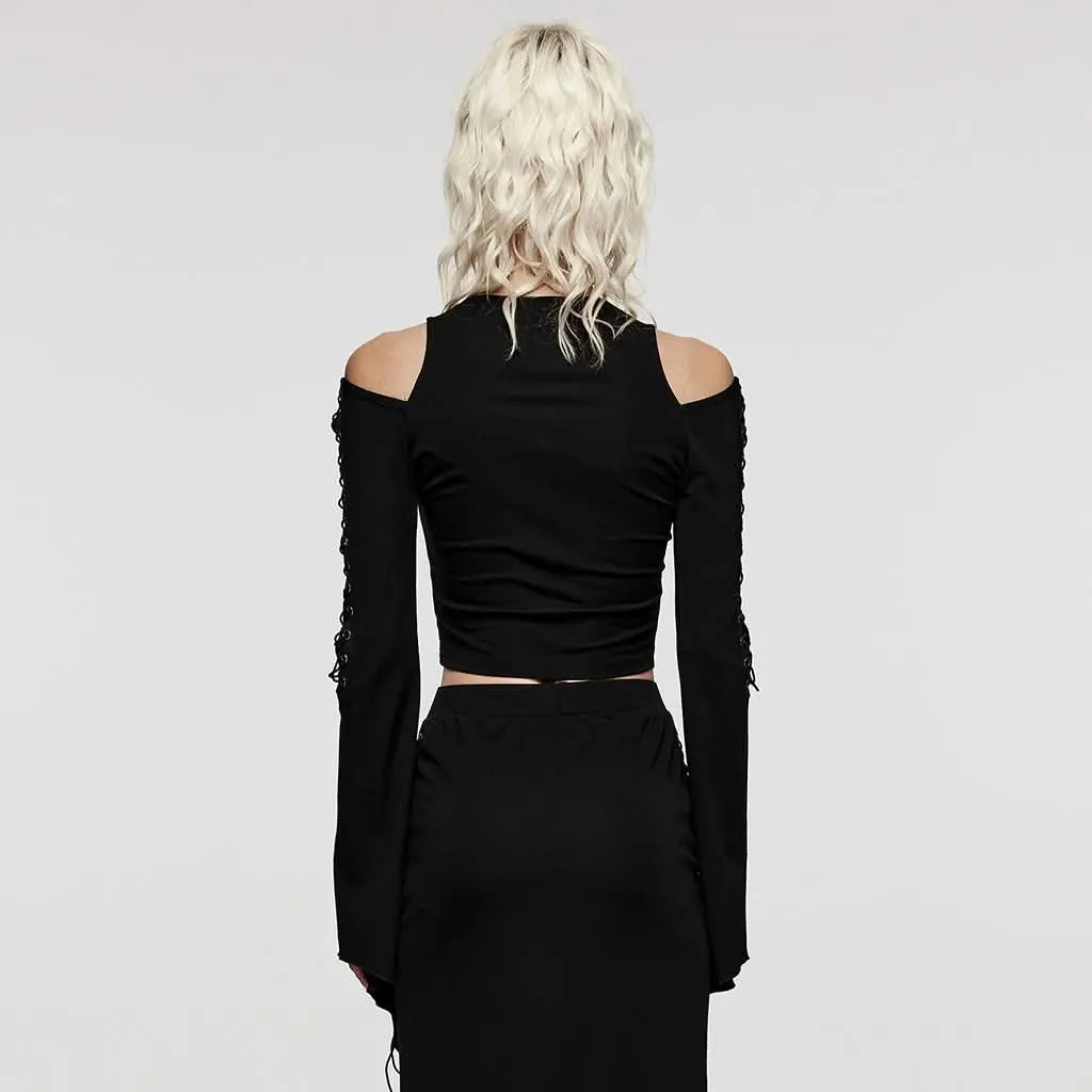 Grimalkin Cold Shoulder Sleeve Top - PunkRave