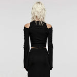 Grimalkin Cold Shoulder Sleeve Top - PunkRave