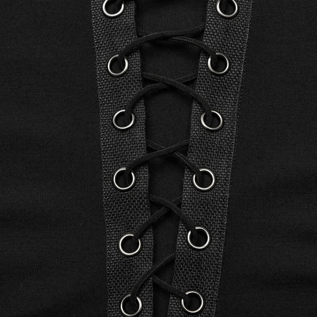 Grimalkin Cold Shoulder Sleeve Top - PunkRave