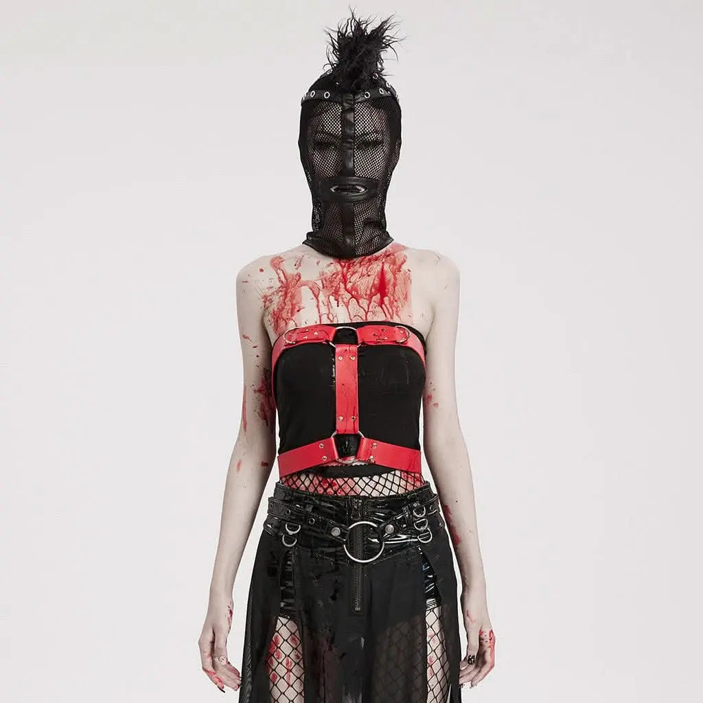 Hardcore Haven - Punk Mesh Mask With Mohawk - PunkRave