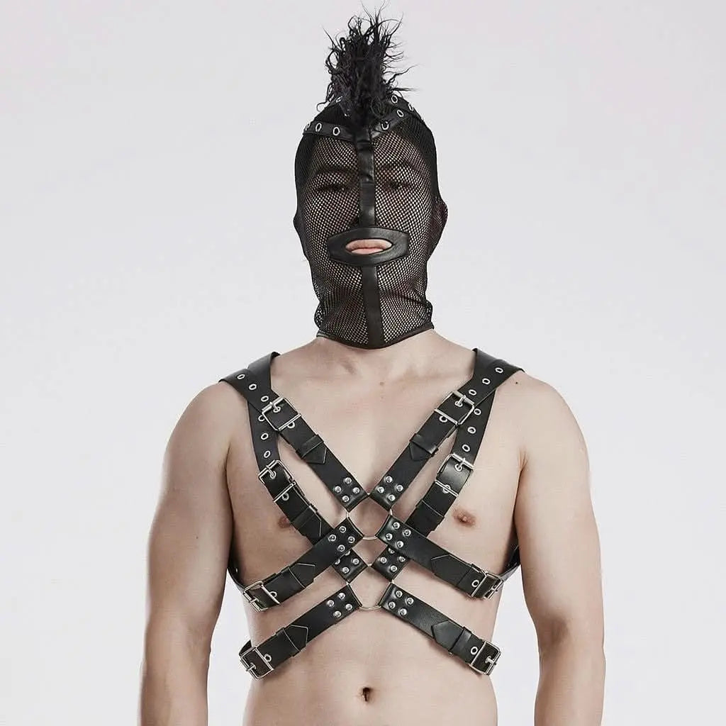 Hardcore Haven - Punk Mesh Mask With Mohawk - PunkRave