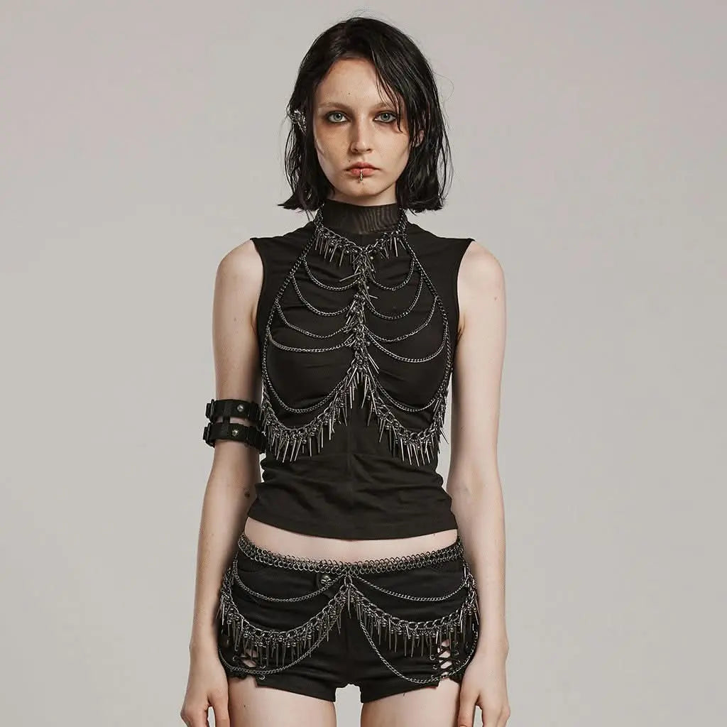 Heaven's Fall Chain Body Harness - PunkRave