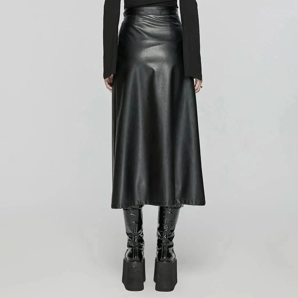 Hexmor Faux Leather Skirt - PunkRave