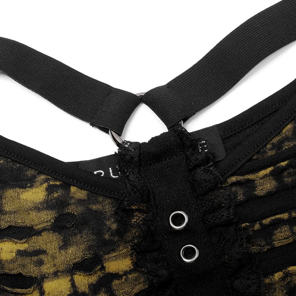 Infernal Eternal Off-shoulders Crop Top (Yellow) - PunkRave