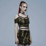 Infernal Eternal Off-shoulders Crop Top (Yellow) - PunkRave