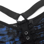 'Infernal Eternal' Off-shoulders Crop Top (Blue) - PunkRave