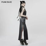 Inferno Threads - Printed Maxi Dress with Chains - PunkRave