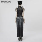 Inferno Threads - Printed Maxi Dress with Chains - PunkRave