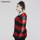Killing Eve Distressed Sweater (Red) - PunkRave
