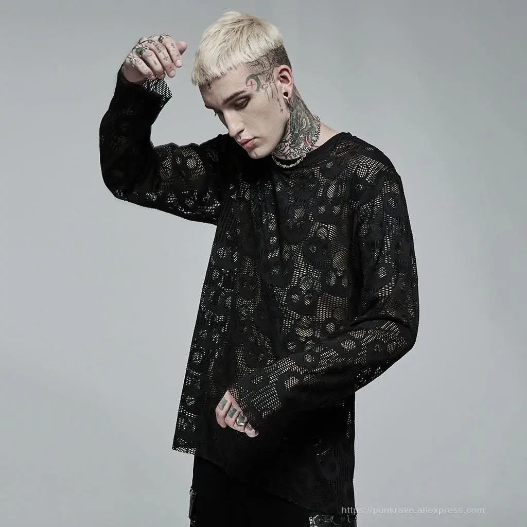 Killing Moon Mesh Skull Tee - PunkRave
