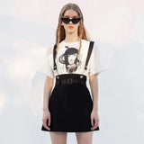 Lacerate Me A-Line Suspender Skirt - PunkRave