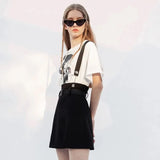 Lacerate Me A-Line Suspender Skirt - PunkRave