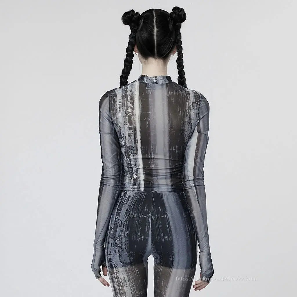 Lazarus Printed Turtleneck - Black and White - PunkRave