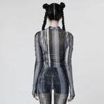 Lazarus Printed Turtleneck - Black and White - PunkRave