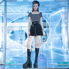 Locked Up Skirt - Black - PunkRave
