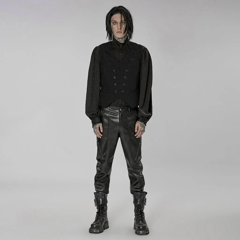 Lucifer Floral Waistcoat (Black) - PunkRave