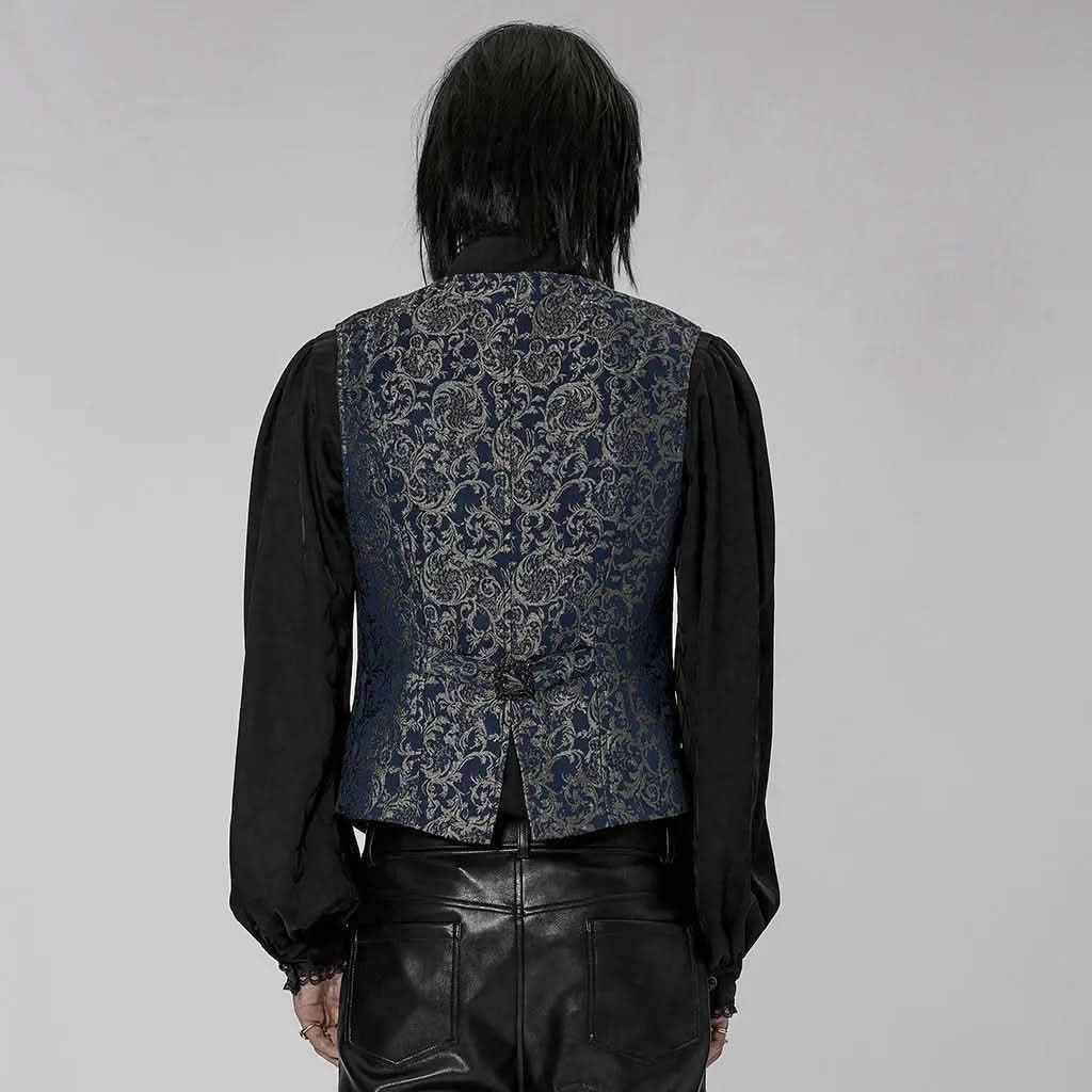 Lucifer Floral Waistcoat (Blue) My Store