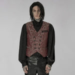 Lucifer Floral Waistcoat (Red) - PunkRave