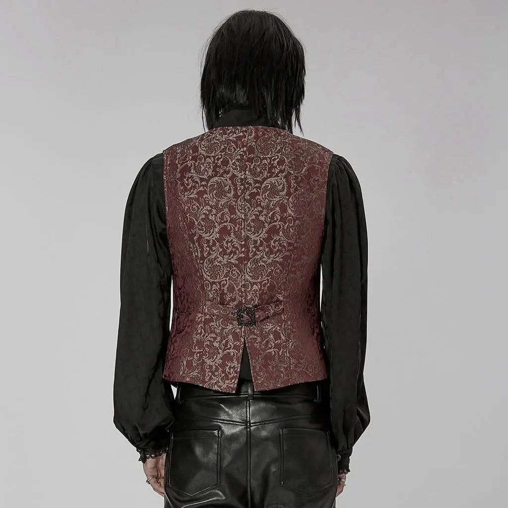 Lucifer Floral Waistcoat (Red) - PunkRave