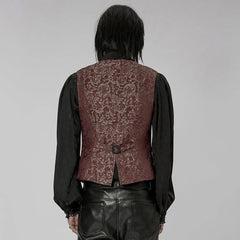 Lucifer Floral Waistcoat (Red) - PunkRave