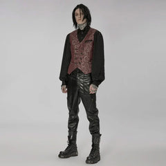 Lucifer Floral Waistcoat (Red) - PunkRave
