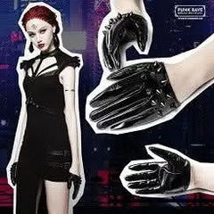 Lucretia My Reflection Gloves - Shiny Black - PunkRave