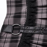 Lunar Plaid Mini Skirt (Petunia) - PunkRave