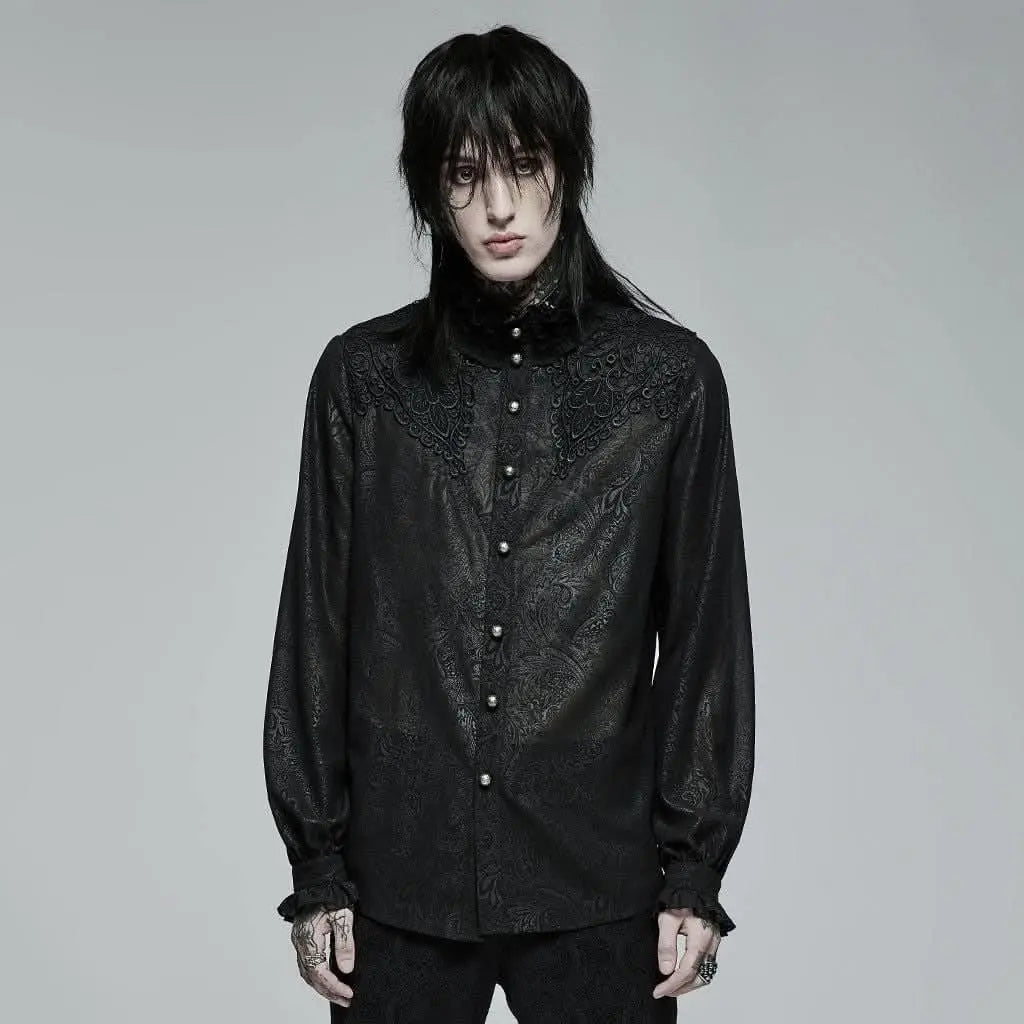 Malignance Sheer Floral Button Up Shirt - PunkRave