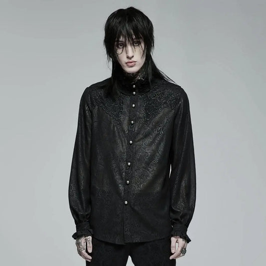 Malignance Sheer Floral Button Up Shirt - PunkRave
