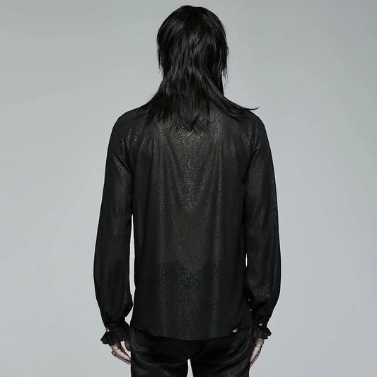 Malignance Sheer Floral Button Up Shirt - PunkRave
