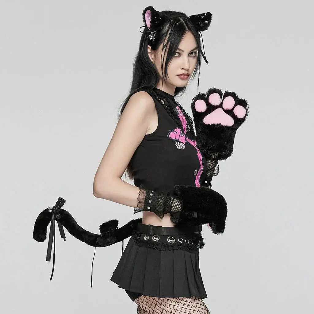 Maneki Neko Hairband and Tail PunkRave