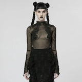 Melinda Sheer Mesh Turtleneck - PunkRave
