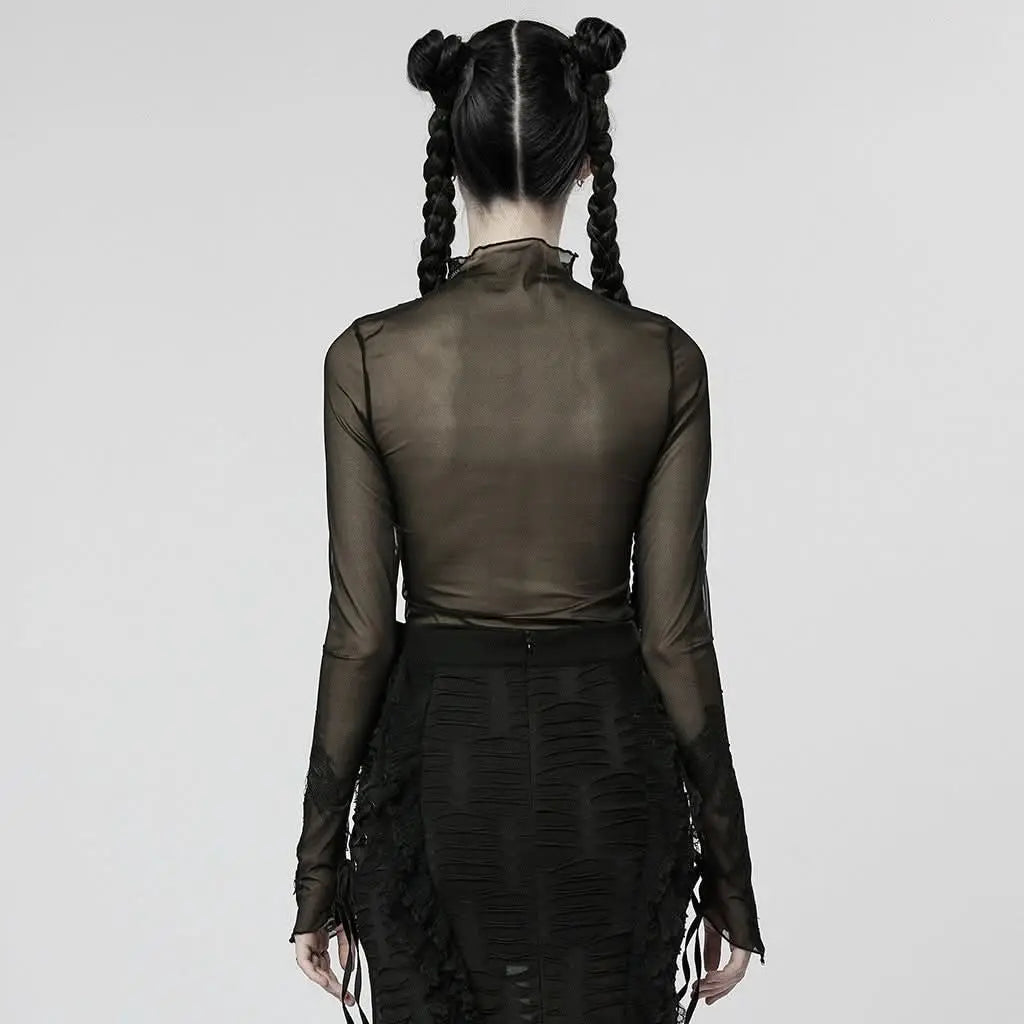 Melinda Sheer Mesh Turtleneck - PunkRave