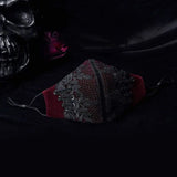Melinda embroidered lace face mask (Red) - PunkRave