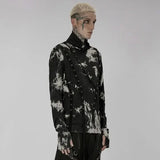 Mephistopheles Studded Turtleneck (Black and White) - PunkRave