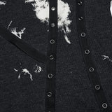 Mephistopheles Studded Turtleneck (Black and White) - PunkRave